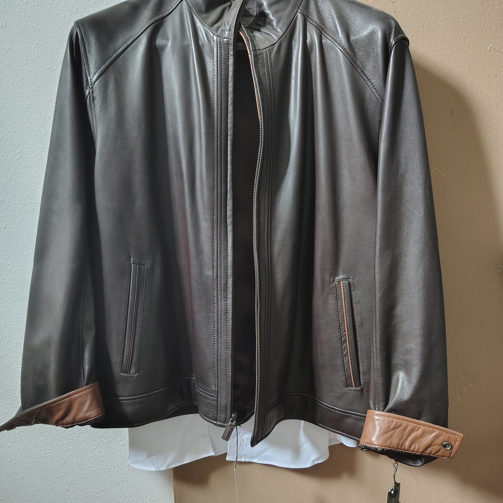 Daniel Cremieux Dark Brown Leather Jacket